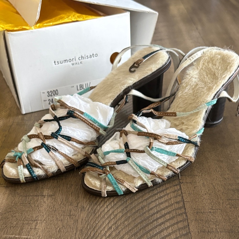 Tsumori Chisato Strappy Sandals - Brown and Teal